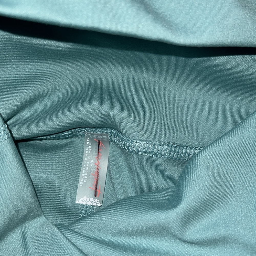 FP Movement by Free People Light Teal Athletic High-Waist Shorts with White Trim - Picture 5 of 11